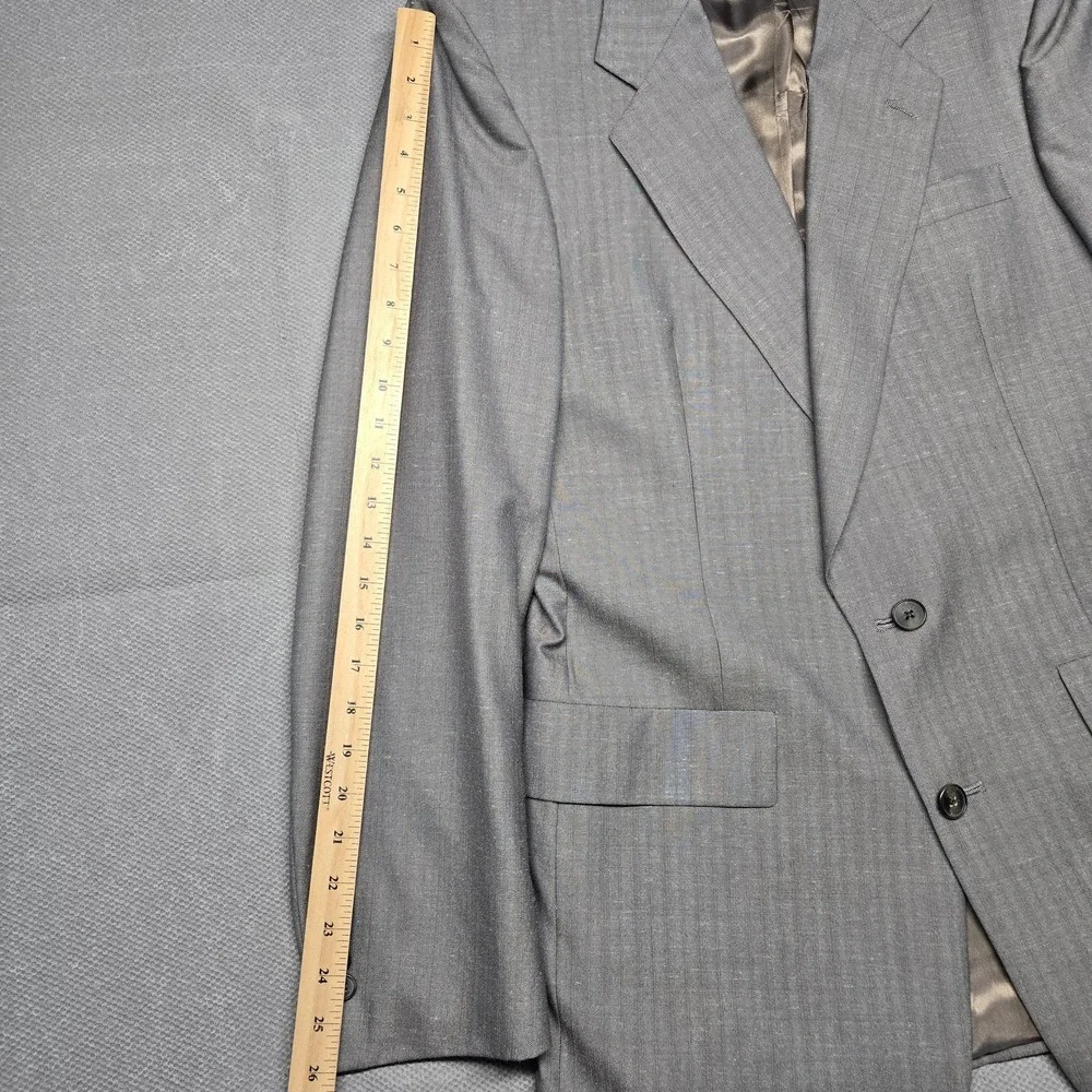 Vintage Christian Dior Blazer Mens‎ 42 Gray Pinstripe Suit Jacket Made USA 80s
